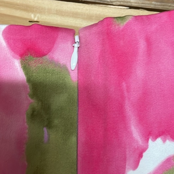 Jones New York size 10 Pink and Green Floral Midi Stretchy Sleeveless Dress - Picture 7 of 9